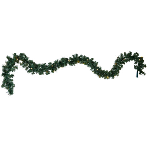 LED Weihnachtsgirlande Calgary, 250 cm, grün, Timer, IP44
