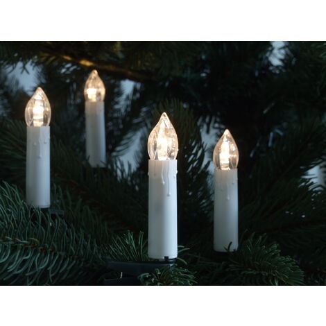F-H-S INTERNATIONAL LED Weihnachtskerzen mit 20 LED, 7cm + Clip, 35cm Abstand, inkl. Timer