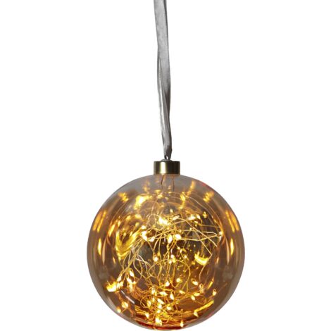LED Weihnachtskugel ,Glow', Netzbetrieb, Hängeleuchte Deko, bernsteinfarben, Ø 15 cm