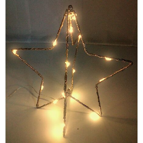 LED-Weihnachtsstern 30cm gold glitzernd Adventsstern Leuchtstern Drahtstern Deko
