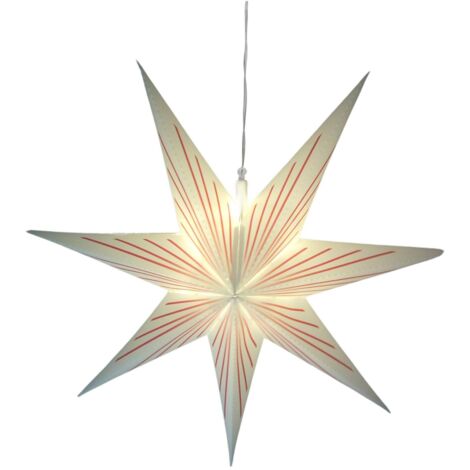LED Weihnachtsstern 60cm rot weiß Adventsstern Leuchtstern Weihnachtsdeko Deko  - weiss