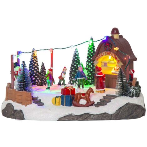 LED Weihnachtsszenerie Iceville Spieluhr mit Rotation + Licht, 27x15cm