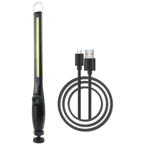 LED Work Light: 1000 lumen rechargeable COB work light with power capacity indicator, magnetic base, 360-degree rotation, USB cable for car repair, home