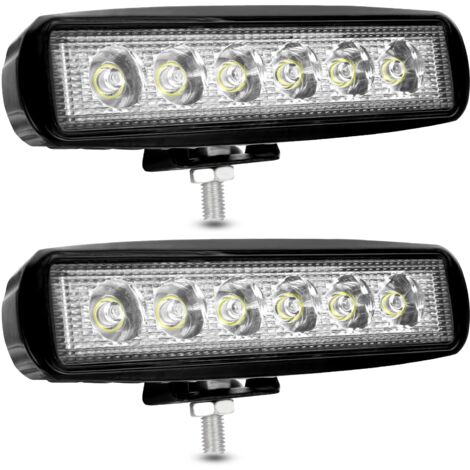 LED Work Light 12V 18W Car LED Projector 12V Spot Flood Light LED Fog Light 9200LM Work Lamp for Car Truck Tractor SUV Boat [2 Pack]