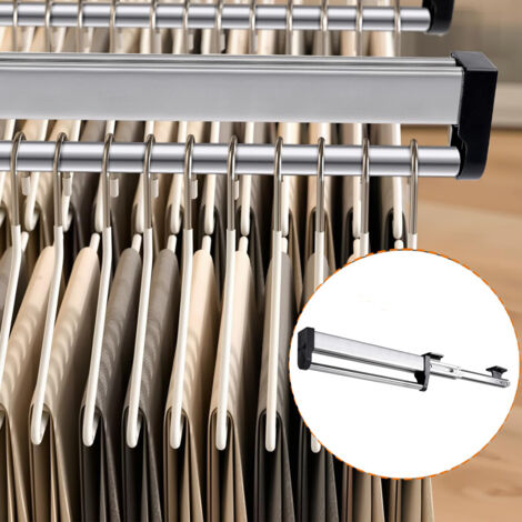 LEDANDER Barre de penderie télescopique de 44,2 cm, barre de suspension extensible et réglable, organisateur de dressing robuste en pour chambre