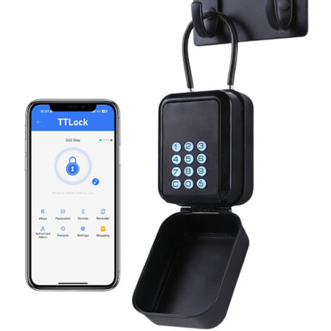 LEDANDER Boîtier à clés intelligent avec application mobile, déverrouillage Bluetooth intelligent/gestion par application mobile, plusieurs modes de mot de passe, serrure à combinaison