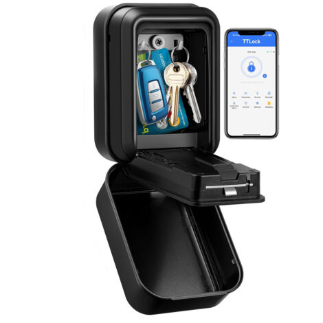 LEDANDER Coffre à clés électroniques, cadenas, boîtier de rangement pour télécommande, déverrouillage par application Bluetooth intelligente