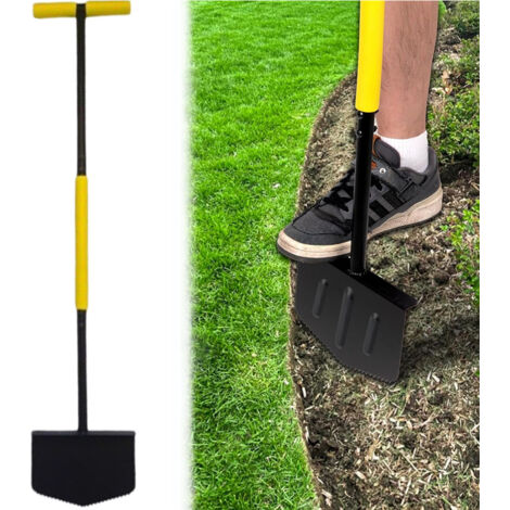 LEDANDER Coupe-bordure ergonomique – Outil manuel à lame dentelée, manche long et poignée confort – Outil de jardin durable pour la taille de l'herbe, la création de bordures et l'entretien des espace