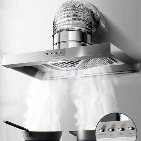 LEDANDER Hotte murale de 8 pouces avec éclairage LED et vitesse réglableventilateur d'extraction pour cuisine à fixation plafond, livré avec un conduit de 3mconvient pour une cuisine domestique à usag