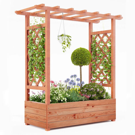 LEDANDER Jardinière surélevéeBac de plantation d'extérieur/Carré potager sur piedsGrand support pour jardinière(Idéal pour la culture de légumes)110x44x113,5cm