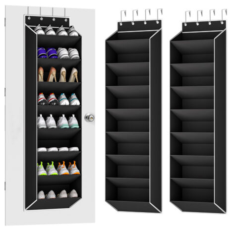 LEDANDER Lot de 2 étagères à chaussures extra larges et robustes, transparentes, pour hommes, femmes et enfants, organiseur de rangement pour porte de placard