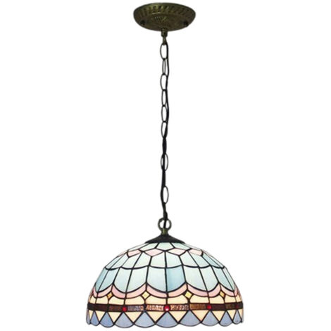 LEDANDER Lustre en verre « Vue sur l'océan » de 30 cm, luminaire décoratif rétro de 9 W, lumière chaude, douille 220 V/E27, idéal pour le salon.