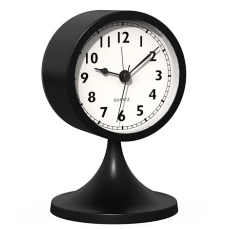 LEDANDER Réveil analogique — Doté des fonctions répétition d'alarme et rétroéclairage  une horloge de bureau compacte et fonctionnant sur piles, idéale pour les tables de chevet(Piles non incluses)