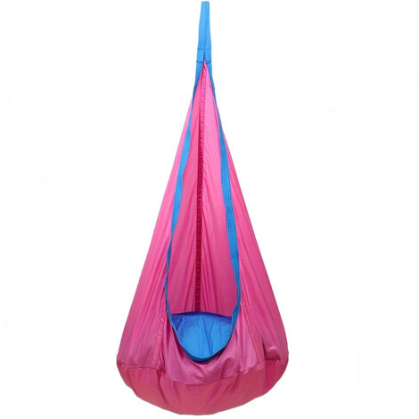 LEDANDER Siège-balançoire cocon pour enfants, chaise-hamac suspendue, balançoire sensorielle intérieur/extérieur — Rose (150 x 70 cm)
