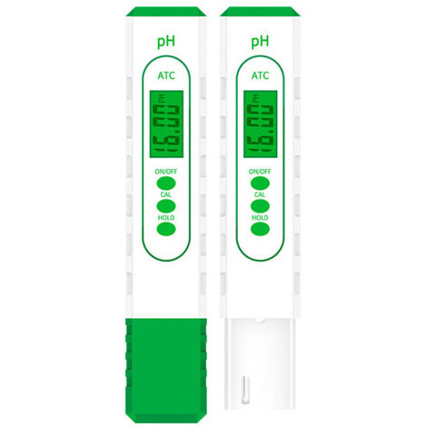 LEDANDER Stylo testeur de pH électronique de haute précision, test de pH, avec 3 paquets de poudre d'étalonnage, adapté à l'eau potable domestique, piscine