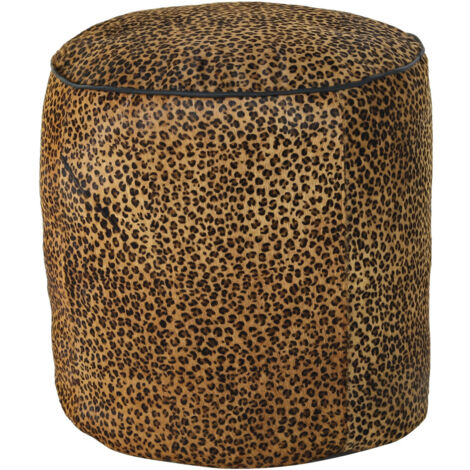 LEDER-FUSSSTÜTZE 46X46X50 BRAUN LEOPARDENLEDER Material Farbe MULTICOLOR Familie KISSEN UND SCHUH-FUSSSTÜTZEN Details