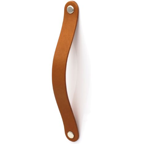 Leder Möbelgriff 160 mm, Cognac, Black Tree, Möbelgriffe + Schrauben