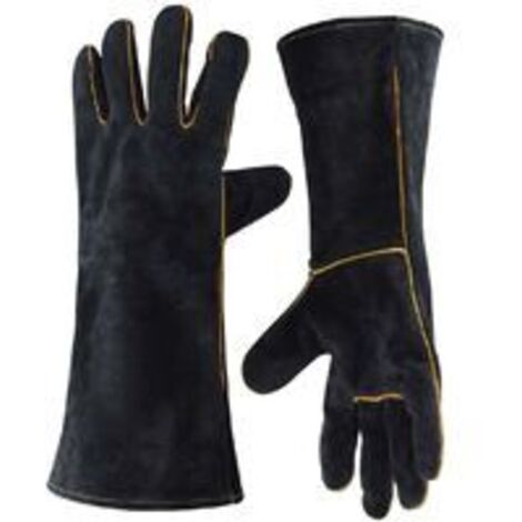 Leder-Schweißerhandschuhe, 932 °F, Hochtemperatur-Arbeitshandschuhe zum Schweißen, Grillen, Küche, Backofen, Gartenarbeit