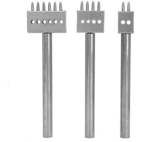 Ledernähwerkzeug mit unterschiedlich großen Krallenspitzen, Set aus 3 Stanzwerkzeugen zum Schnüren, Nähen und für Lederarbeiten (5 mm).