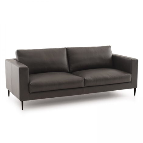 Ledersofa Schwarz