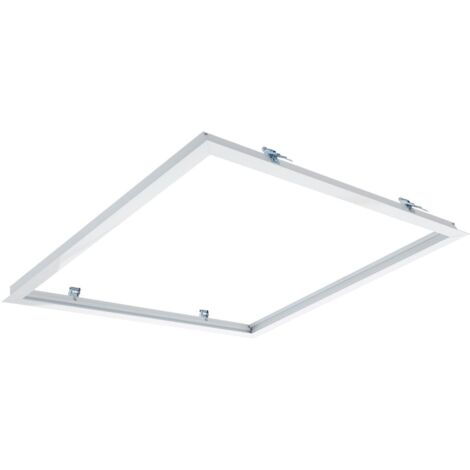 Ledkia – Cadre encastré pour panneaux LED 60x60 cm blanc – Finition durable – 4 clips de fixation inclus – Installation plafond facile