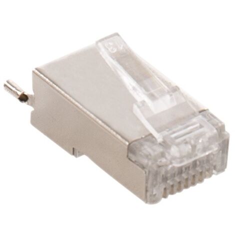 Ledkia – Connecteur RJ45 FTP blindé pour extérieur – 8 broches – Couverture métallique – Finition PVC – Usage en espaces extérieurs