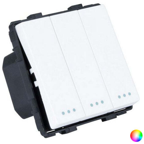 Ledkia – Interrupteur va-et-vient triple noir – Compatible avec plaque universelle – Installation facile dans espaces confinés – Résistant et durable