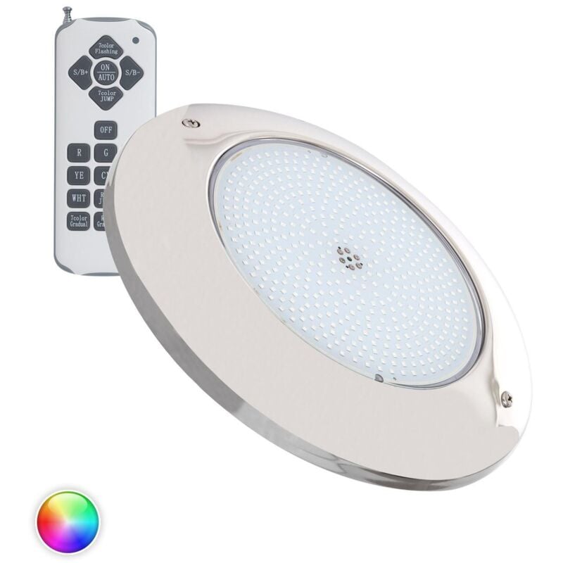 

Foco Piscina LED Superficie RGB 12V AC Acero Inoxidable 35W IP68 RGB con mando - RGB con mando