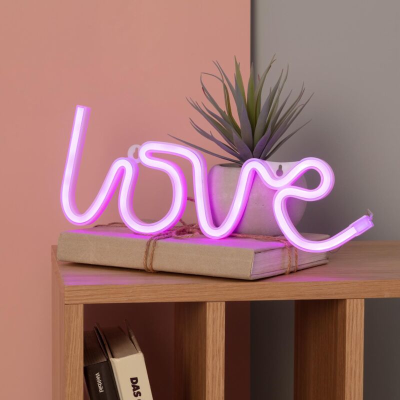 Ledkia - Neón led Love con Batería Rosa