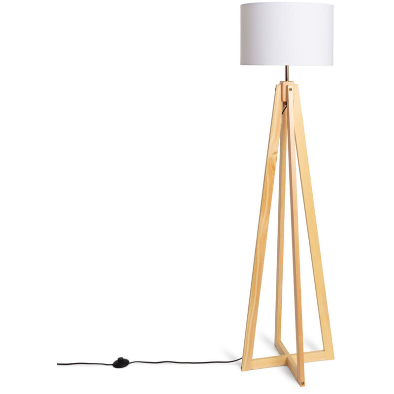 Lámpara de Pie de Madera Korsade Blanco