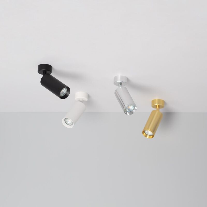 

Efectoled - Foco Portalámparas de Superficie de Metal Cuarzo para bombillas GU10 Blanco - Blanco