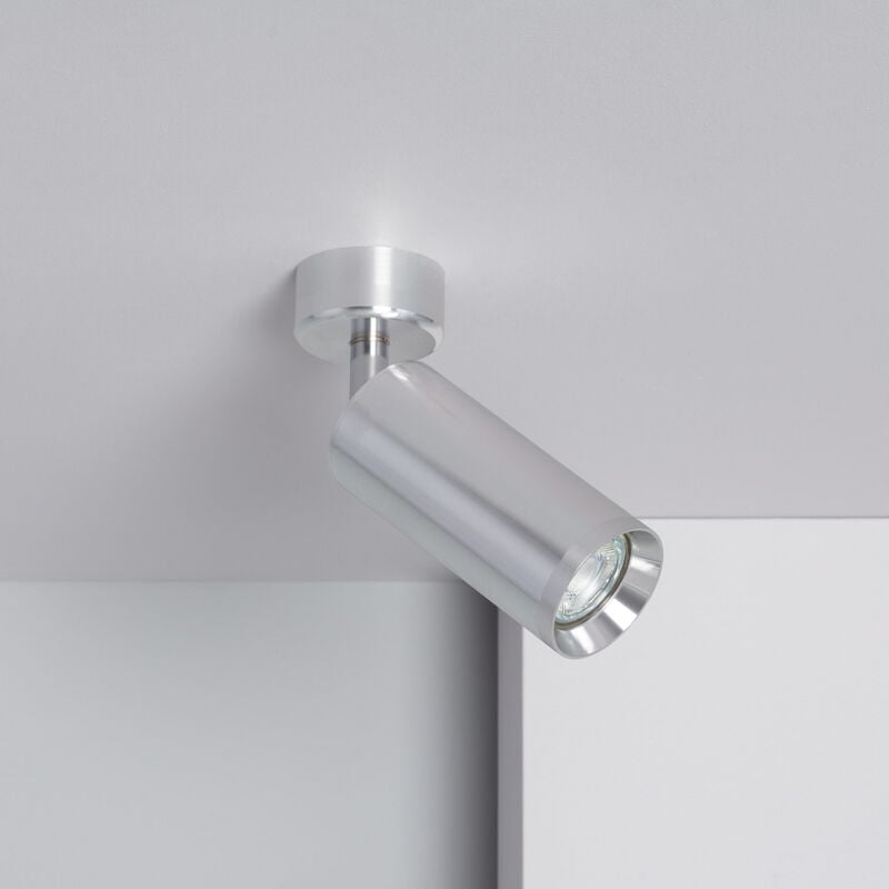 

Efectoled - Foco Portalámparas de Superficie de Metal Cuarzo para bombillas GU10 Plata - Plata