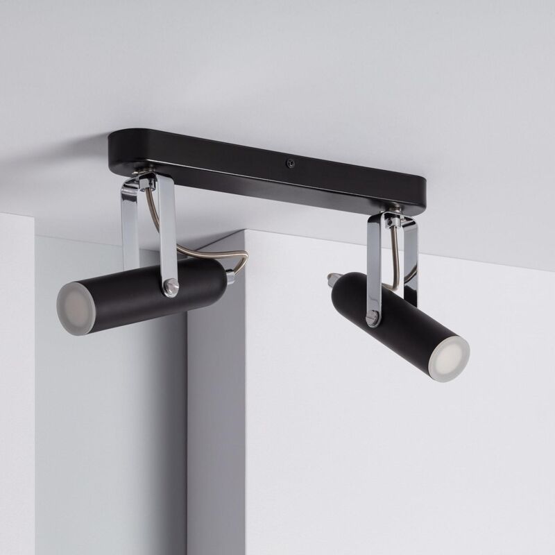 

Efectoled - Lámpara de Techo LED Orientable de Metal Big Bari 2 Focos 8W Blanco Neutro 4000K - Blanco Neutro 4000K