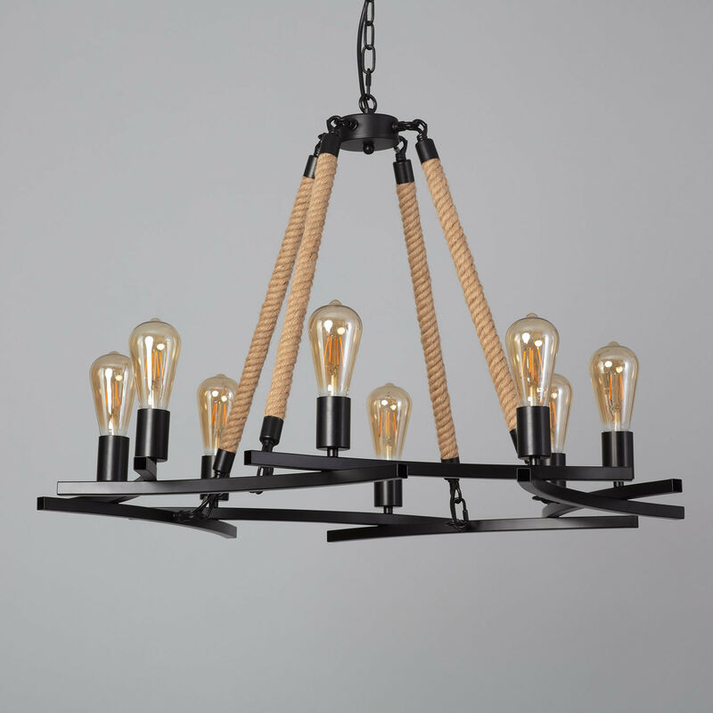 

Lámpara Colgante de Cuerda y Metal Buibui Negro - Negro