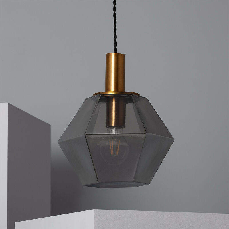 

Lámpara Colgante de Cristal Diamound Gris Humo - Gris Humo