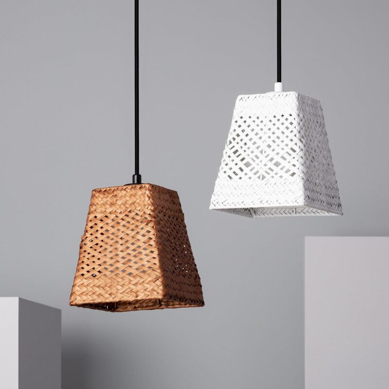 

Lámpara Colgante de Fibra Natural Gorgos Blanco - Blanco