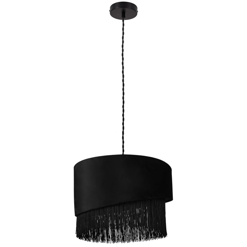 

Lámpara Colgante de Terciopelo Jurmi Negro - Negro