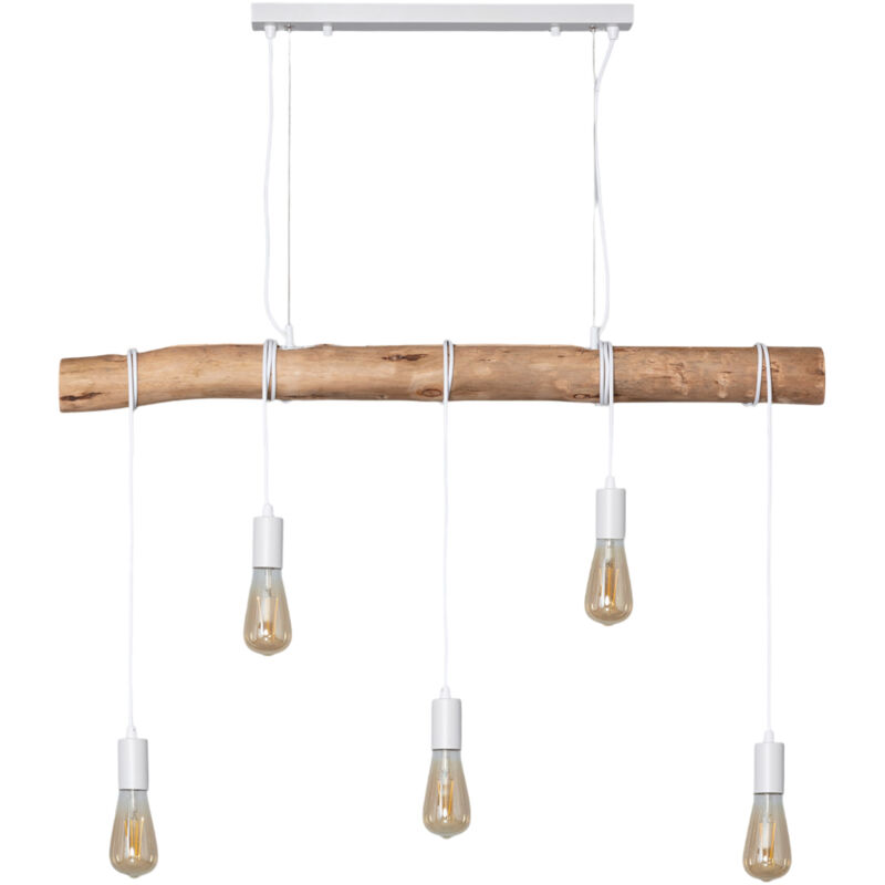 

Lámpara Colgante de Metal y Madera Yagis Blanco - Blanco