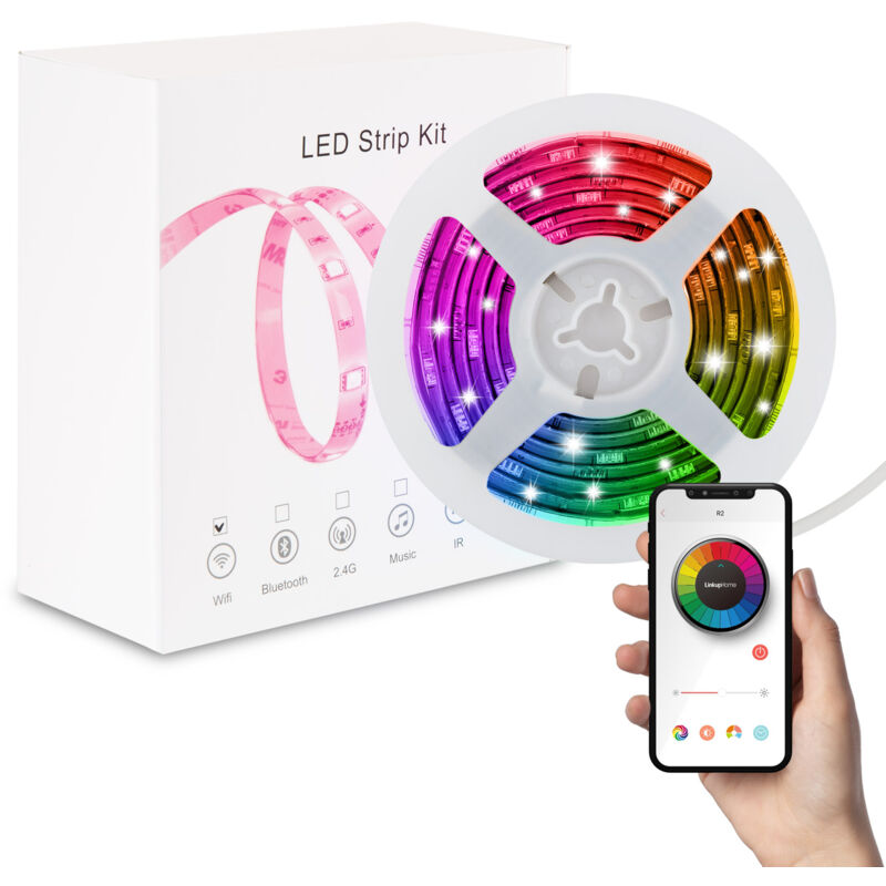 

Kit Tira LED RGBWW 12V 72LED/m 5m Smart WiFi IP65 RGBWW - RGBWW