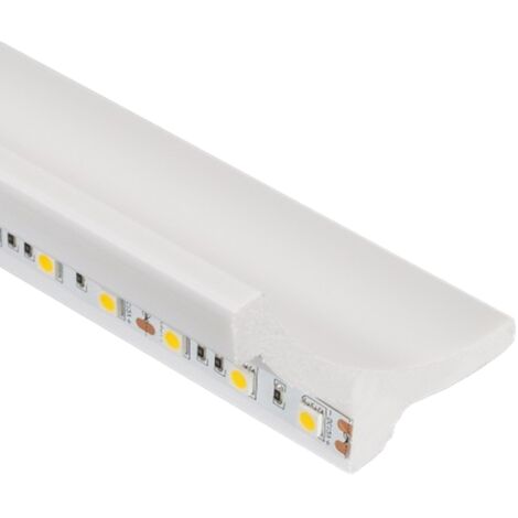 Ledkia – Moulure arc 2m pour ruban LED blanc – Polymère haute densité – Résistante aux chocs et à l'eau – Éclairage décoratif indirect
