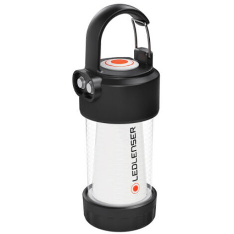 Ledlenser Linterna LED ML4, batería 14500 recargable, 300 lúmenes, antideslumbrante patentado, hasta 45h de duración, luz roja, funcionamiento posible con 1 pila AA, mosquetón, exteriores, camping
