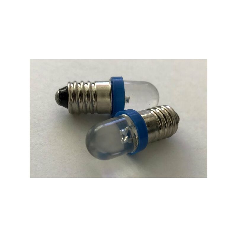 Image of Ledlux - Coppia 2 Lampadine Led E10 Vite Miniatura Con 1 Led Colore Blu Blue 6V 12V 0,2W