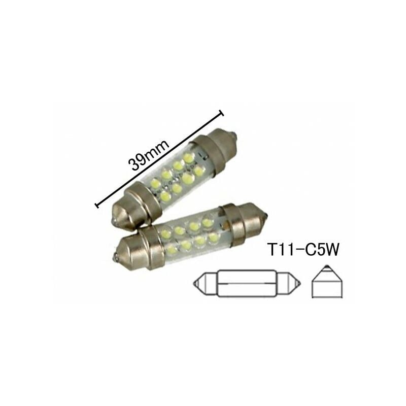 Carall - Coppia 2 Lampade Led T11 C5W Siluro 39mm