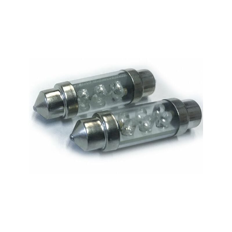 Coppia 2 Lampade Led T11 C5W Siluro 39mm con 6 Led...