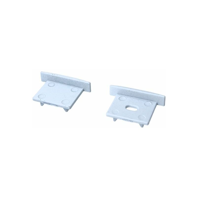 Image of Kit Terminali Tapi di Chiusura In Metallo Con e Senza Foro Colore Bianco Per Profilato Alluminio BAZ2620W