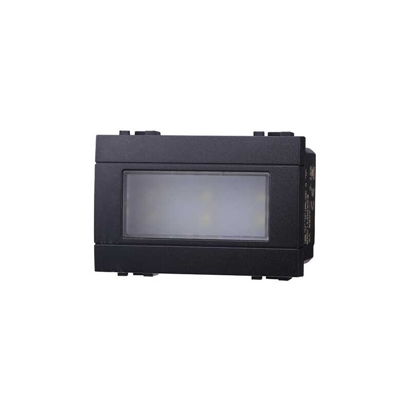 Image of Lampada led segnapasso 2.4W 220V luce bianco caldo 3000K da incasso compatibile Bticino Livinglight colore nero - Nero
