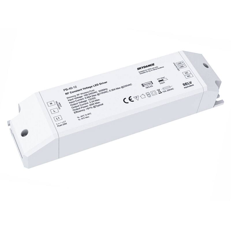 Alimentatore Dimmerabile Cv 12v 40w Con Pulsante N.o. E Telecomando...