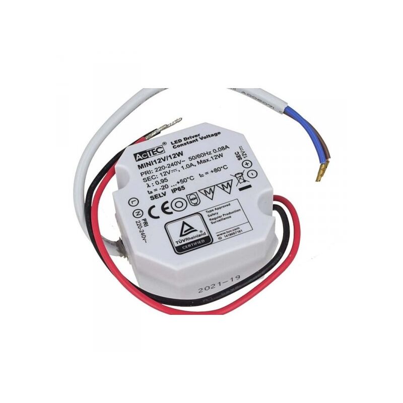 Mini Alimentatore Trasformatore Impermeabile Ip67 12v 12w 1a Per St...