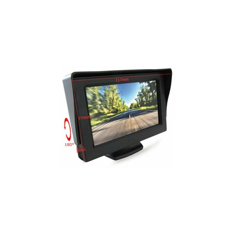 Image of Monitor tft lcd 4,3'' Slim Orientabile a 160 Gradi Doppio Ingresso Video Per Telecamera Retromarcia