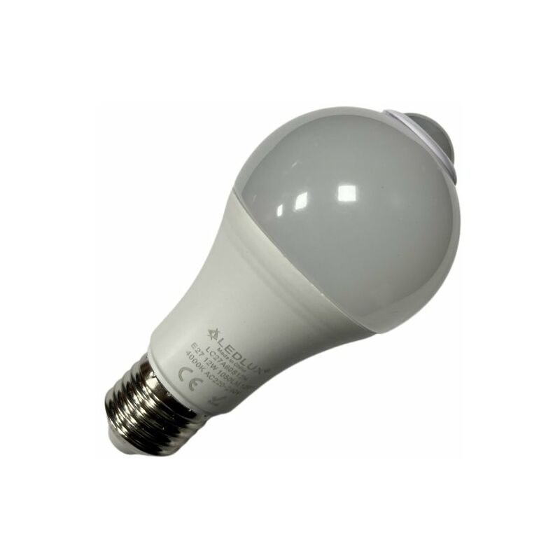 Image of Lampada A Led E27 Con Sensore Movimento Infrarossi 12W 1050 Lumen A60 4200K